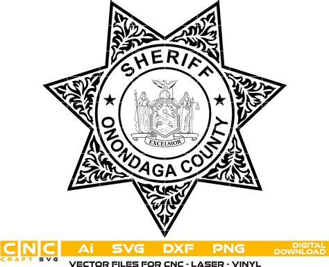 Onondaga County Sheriff Badge, Onondaga vector art, Onondaga Digital F