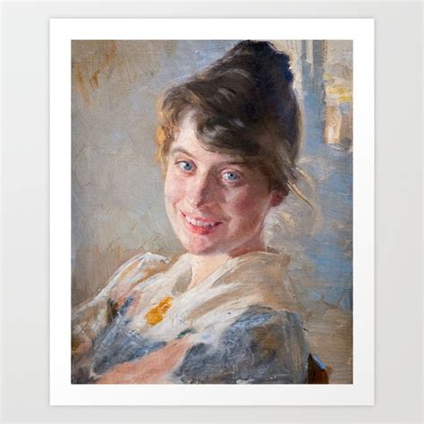 Peder Severin Kroyer Portrait Of The Artists Wife Marie Art Print By