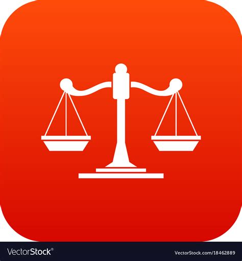 Scales Of Justice Icon Digital Red Royalty Free Vector Image