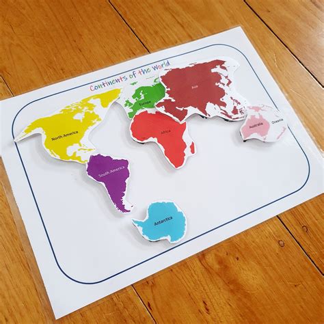 World Map Continent Matching Activity Printable Geography Etsy Images