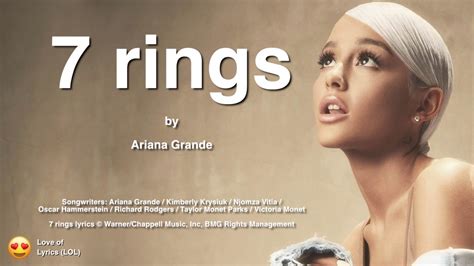 7 Rings Lyrics Ariana Grande Youtube