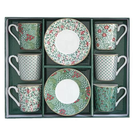 COFFRET 6 TASSES A CAFE EN PORCELAINE 100ML FLORAL FANTASY EASYLIFE