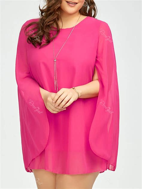 2019 Plus Size Chiffon Cape Dress With Belt