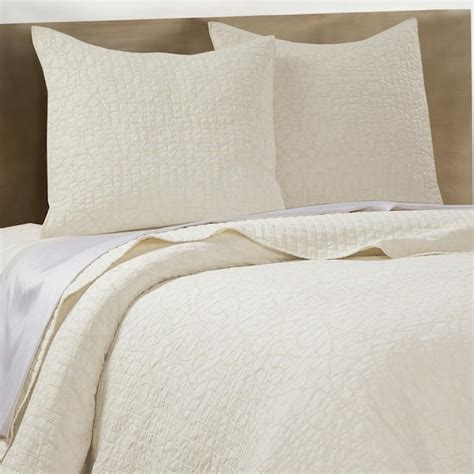 LEVTEX HOME Beckett Cream Damask Scroll Jacquard Euro Sham Set Of 2