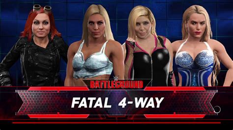 Wwe Battleground 2017 Fatal 4 Way Match Becky Lynch Vs Charlotte Vs