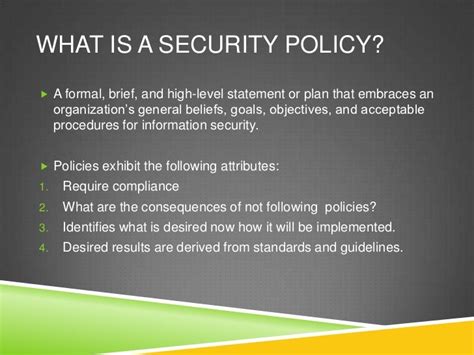 Importance Of A Security Policy