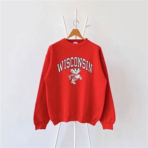 90s Wisconsin Badgers Uw Sweatshirt M Etsy