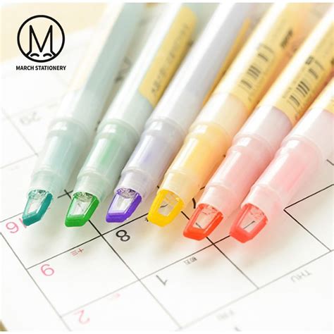 March 6 pcs/Set- Highlighter Pens Window and Soft Highlighter Pens for Textbook Written Notes ...