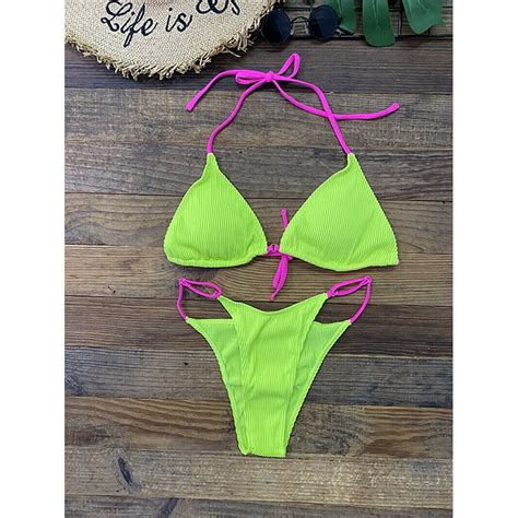 Sexy Micro Bikini Set Thong Swimsuit Spaghetti Strap Beachwear Bikinis