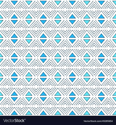 Seamless sketch pattern blue triangle Royalty Free Vector