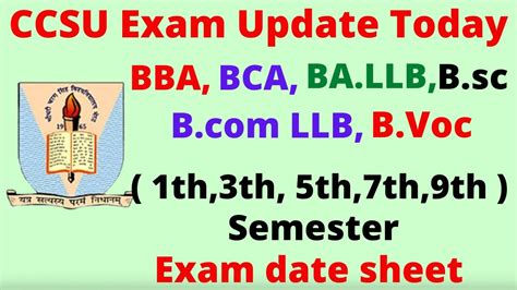 Ccsu Semester Exam Date Ccsu 2023 Ccsu Semester Exam Date Sheet