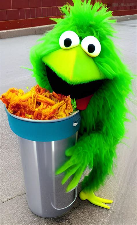 Oscar the Grouch eats Big Bird : r/weirddalle