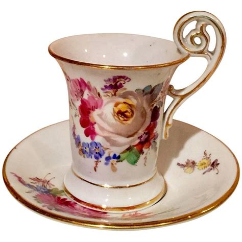 20th Century Meissen Porcelain Demitasse Cup and Saucer at 1stDibs