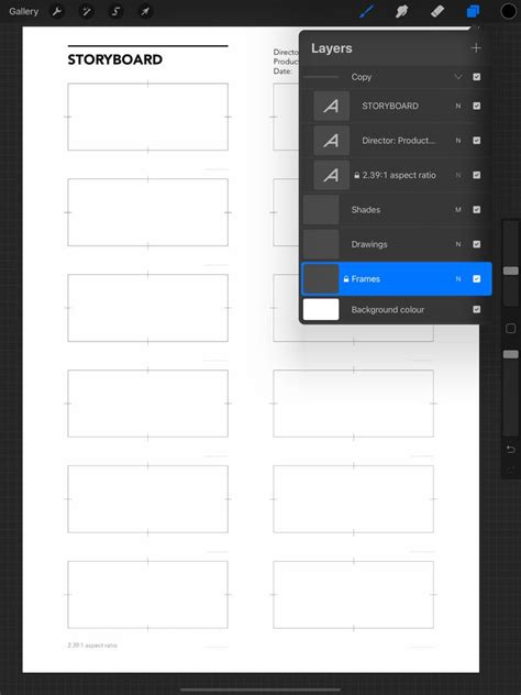 Free Procreate Storyboard Template For 2391 Aspect Ratio Scope 12