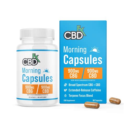 Cbdfx Cbd Cbg Morning Capsules For Energy Focus Broad Spectrum