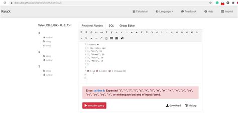 Relational Algebra Rename Rho Operator Implementation