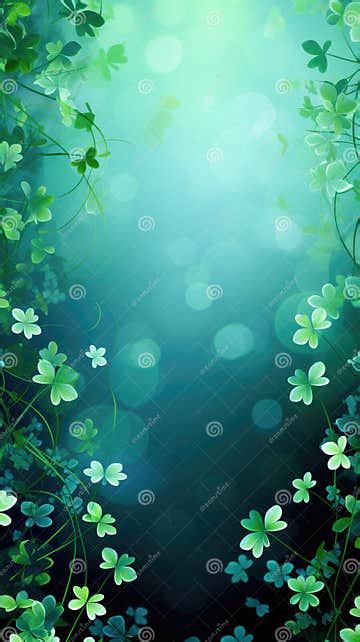 Green Shamrock Clover Leaves Background Saint Patrick S Day Concept Stock Illustration