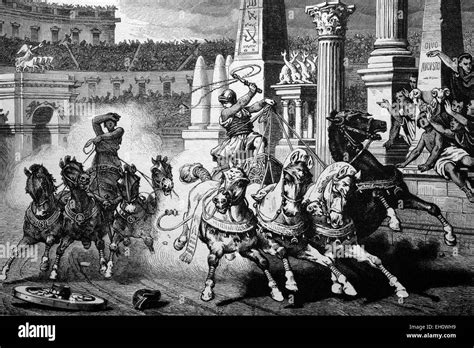 Roman History Chariot Racing In The Circus Maximus In Rome Italy