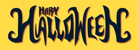 Happy Halloween Text Design on Yellow 1271140 Vector Art at Vecteezy