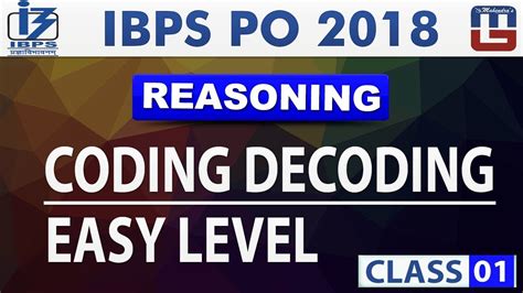 Coding Decoding Easy Level Class 1 IBPS PO 2018 Reasoning