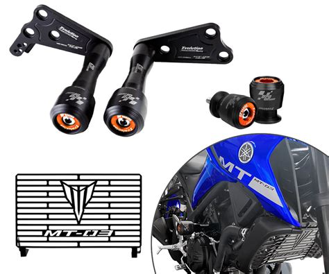 Kit Slider Gp Dianteiro E Traseiro Protetor Radiador Yamaha Mt