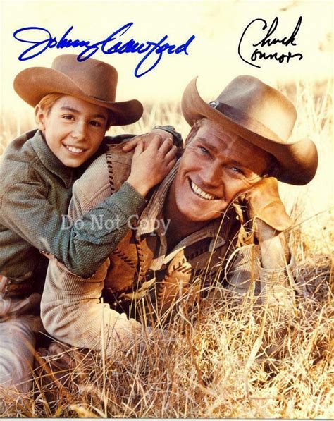 Johnny Crawford Chuck Connors Signed Photo 8x10 Rp Autographed The Rifleman Cast