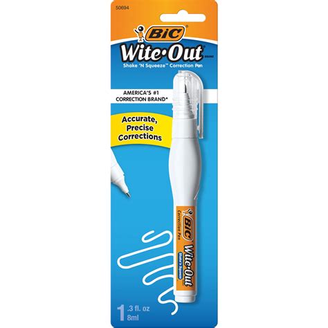 Amazon.com : BIC Wite-Out Brand Shake 'n Squeeze Correction Pen, 8 ML ...