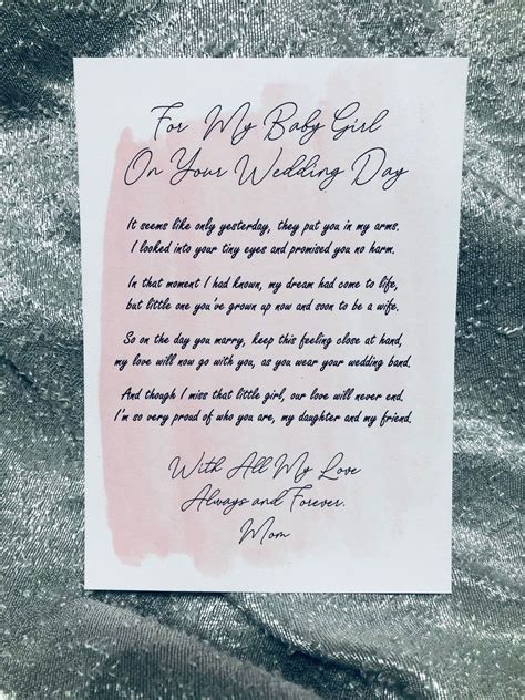 Letter To The Bride On Your Wedding Day Daughter Wedding