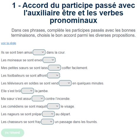 Accord Du Participe Pass Avec L Auxiliaire Tre Et Les Verbes