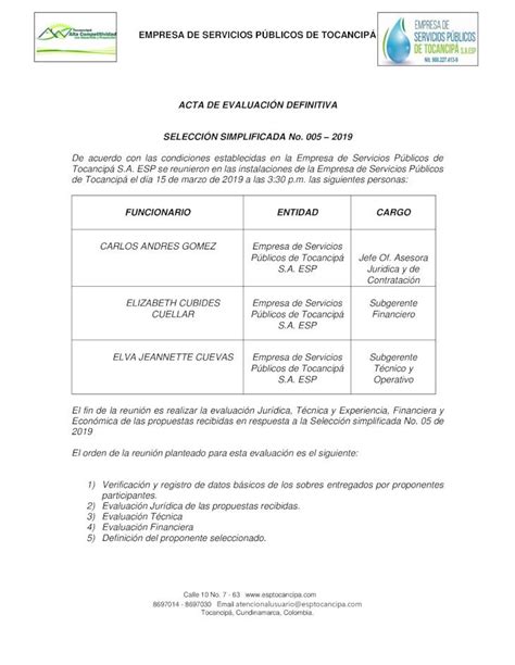 Pdf Acta De Evaluaci N Definitiva Selecci N Esptocancipa Wp