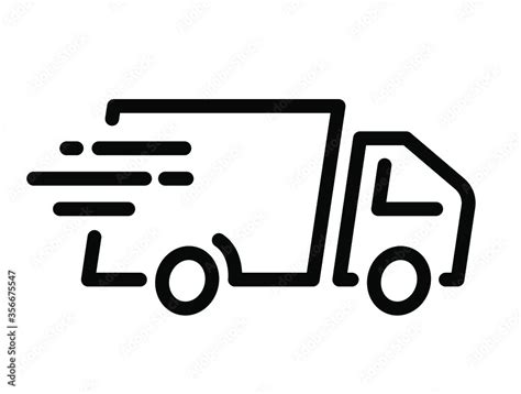 Fast Shipping Delivery Truck Icon Online Shopping Symbol Isolated