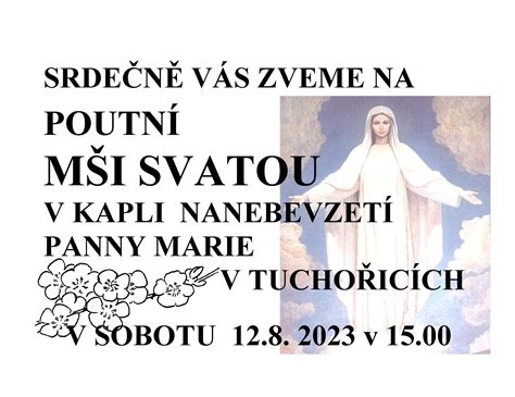 Pou Nanebevzet Panny Marie V Tucho Ic Ch Mari Nsk Poutn M Sto