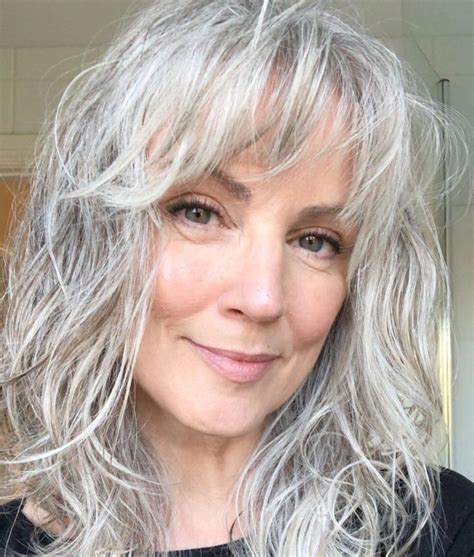 Grey Hair With Bangs Short White Hair Grey Curly Hair Grey Hair Over 50 Gray Hair Cuts