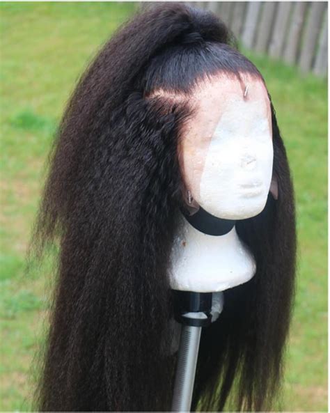 Magic Love Human Virgin Hair Kinky Straight Pre Plucked Lace Front Wig