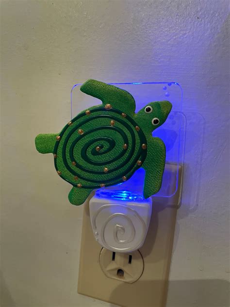 Sea Turtle Night Light Night Light Wall Plug Inhandmade Clay Sea Turtle Nautical Bath Decor