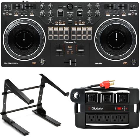 Pioneer DJ DDJ-REV1 2-deck Serato DJ Controller with Laptop Stand and ...