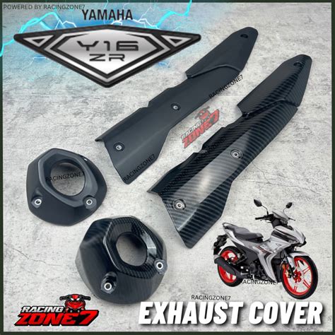 YAMAHA Y16ZR Exhaust Cover Carbon Fiber Y16ZR Ekzos Cover Hitam Y16