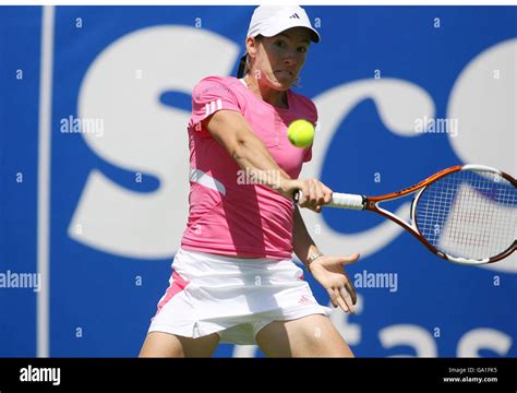 Belgium S Justine Henin Returns A Serve From Czechoslovakia S Nicole