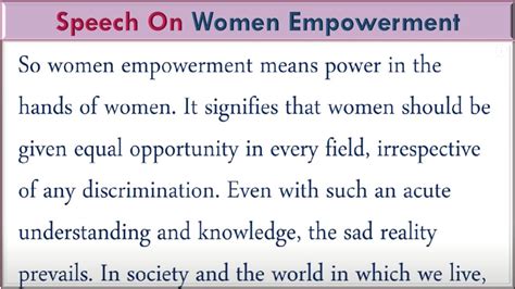 Speech On Women Empowerment Write An Essay On Women Empowerment