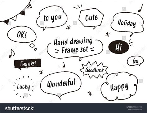 Handwritten Style Speech Bubble Icon Set Stock Vector Royalty Free 1725887179 Shutterstock