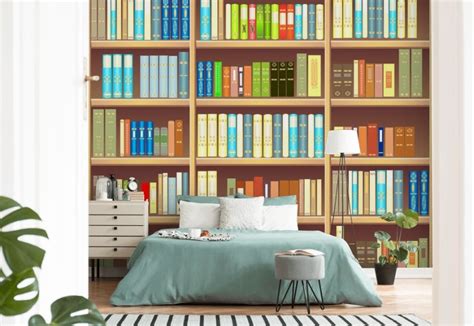 Bookcase Wallpaper Bookshelf Wall Murals Wallsauce Au