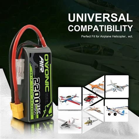 Ovonic 11 1V 2200mAh 25c RC Plane Battery 295 Gm Battery Capacity