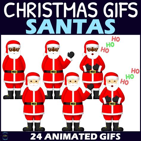 Christmas Santas GIFs - Animated Christmas Clipart | Made By Teachers