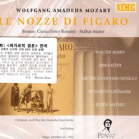 Wolfgang Amadeus Mozart Karl Bohm Le Nozze Di Figaro Karl Bohm