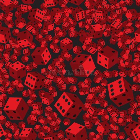 Red Dice Seamless Pattern 3D Illustration Stock Vector Illustration