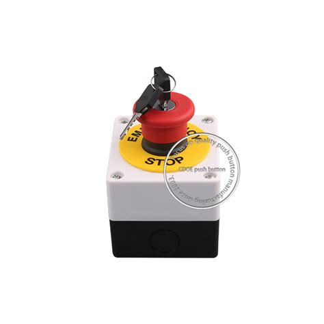 CE CDOE Manufacturer Red Emergency Stop Button With Key 22mm Maintaind