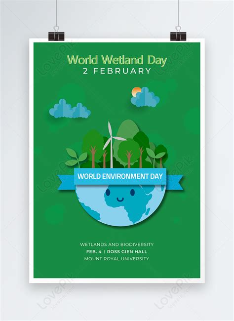 Poster Green Background World Wetland Day Template Image Picture Free