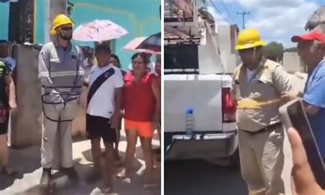 Pobladores amarran a un poste a operador de energía por dejarlos sin