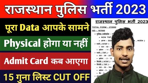 Rajasthan Police Physical Date Rajasthan Police Cet Cutoff