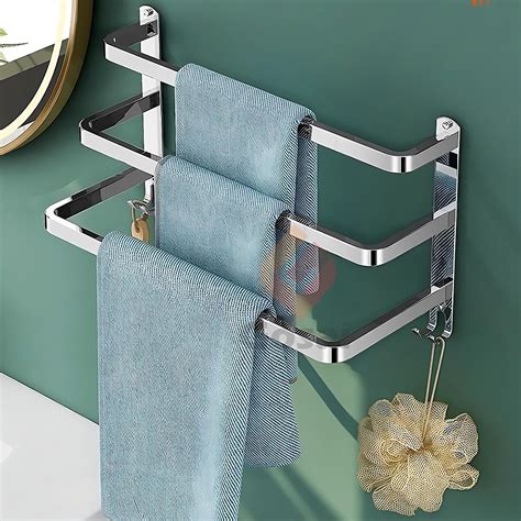 Fortune Stainless Steel Arm Bathroom Swing Hanger Towel Bar Wall